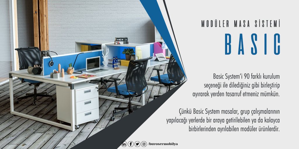 burosermobilya's tweet photo. Modüler masa sistemi Basic ile 90 farklı tarz yaratabilirsiniz👏👏👏

#buroser #büroser #officedesign #officefurniture #carsamba #work #office https://t.co/rYcfUkh8lP