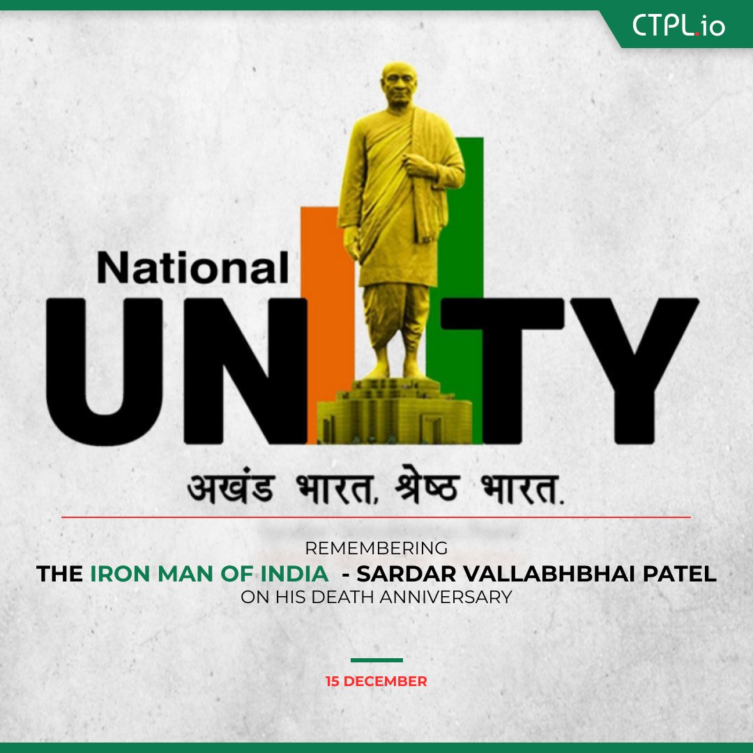 ctpl_official's tweet photo. Tributes to the 'Iron Man of India'
#SardarVallabhbhaiPatel on his Punya tithi.
.
.
.
.
#IronManOfIndia
#CTPL https://t.co/ovJ94kl4hB