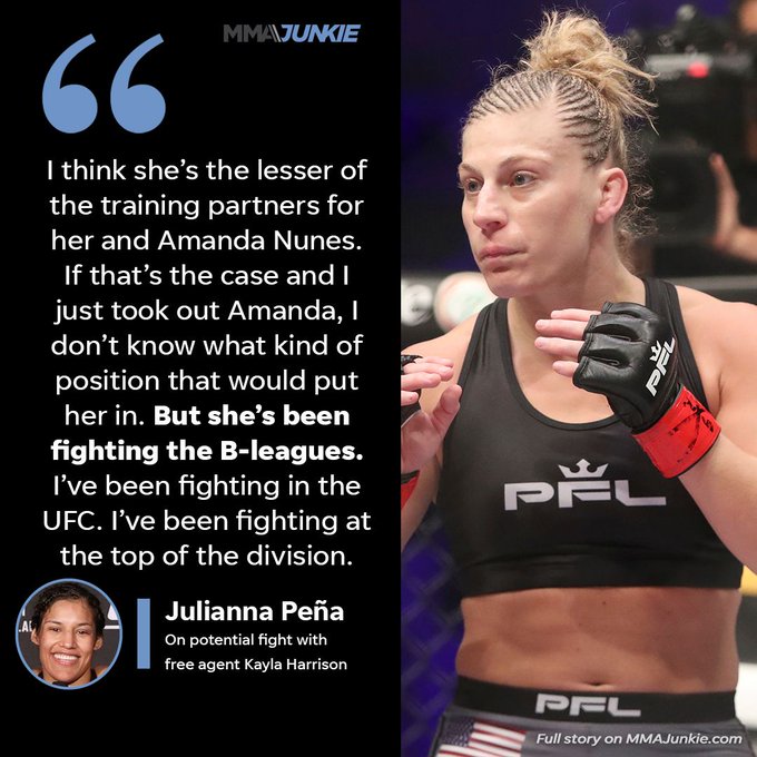 Julianna Peña isn’t interested in Kayla Harrison right now 👀

#UFC269 | Full story: 