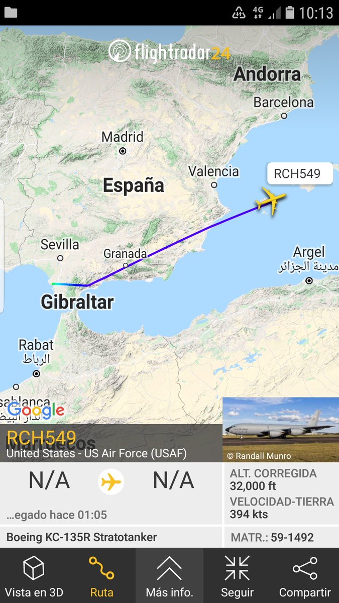 🇺🇸 #USAF KC-135R Stratotanker 59-1492 del #909thARS despega desde #Rota y con rumbo E sobrevuela la isla de #Ibiza