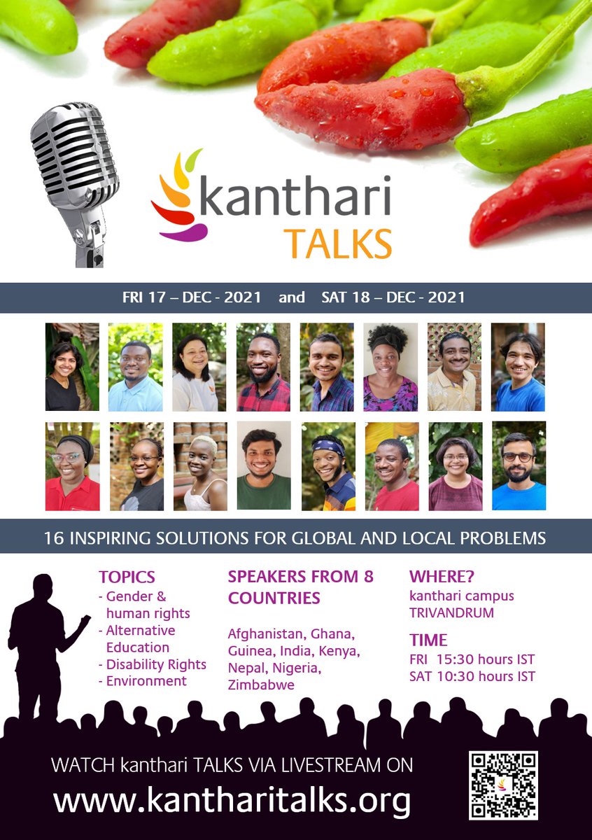 Here is to 16 change makers who are about to embark on a journey home addressing social issues they cannot accept. Get inspired, join the kanthari TALKS on kantharitalks.org
#kantharitalks #kanthari #socent #SocialEntrepreneurs #ChangeFromWithin #Change #Impact  #share