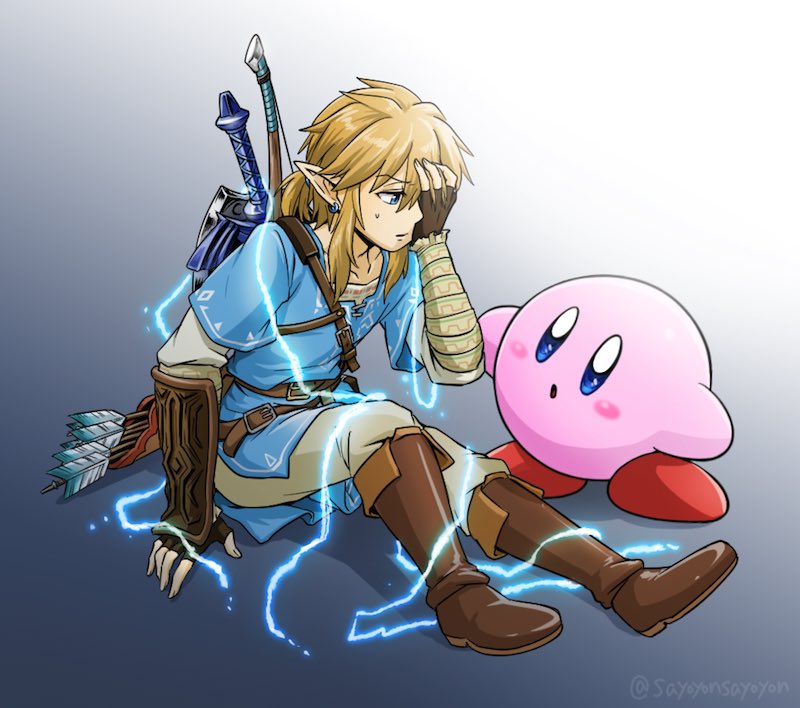 カービィ ,リンク(ゼルダの伝説) 「カービィ&ブレリン詰め2 」|さよよんのイラスト