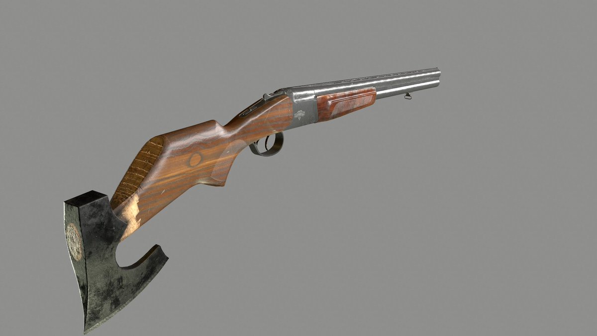 tomaK_wet's tweet photo. #shotgun #axe new #antizombie #melee #weapon soon on #cgtrader #unrealenginemarketplace and #unityassetstore #gamedev #indiegamedev #indiedev #horrorgames #zombie #survival #postapocalyptic #ue4 #ue5 #unity #unity3d #Blender3d #substancepainter #substance3dpainter #horror #craft https://t.co/xKqBW5EleC