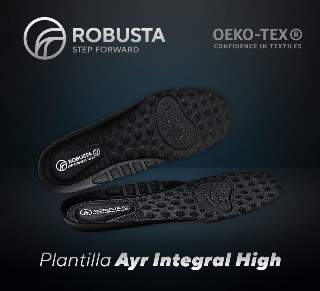 CalzadosRobusta's tweet photo. La plantilla AYR INTEGRAL HIGH de ROBUSTA te favorece el confort gracias a su diseño ergonómico. Además posee un espesor adicional en la zona del tacón para garantizar la amortiguación de impactos, evitando transmitir vibraciones a las articulaciones y columna. https://t.co/x5JVpVsRZY