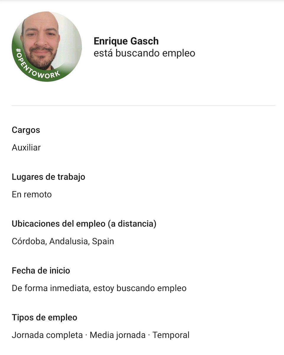 EnriqueGasch2's tweet photo. URGENTE

Busco teletrabajo de:

Asistencia telefónica.
Gestión de redes sociales.
Programación de webs y blogs sencillos.

¡Abstenerse ventas en frío!

Gracias

https://t.co/KeKQOM3sbO https://t.co/W7kBrOd8zg