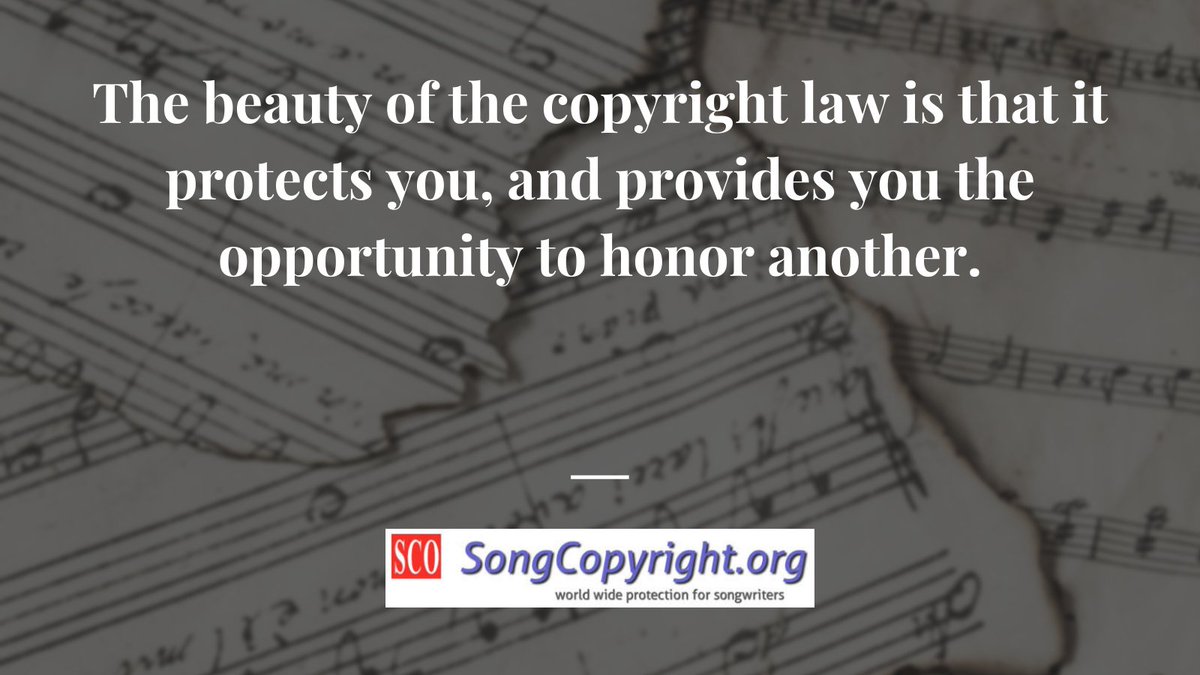SongCopyright's tweet image. The international laws relating to song copyright state that your songs are your creative work and your property. 
Know more: songcopyright.org/copyright-law.…