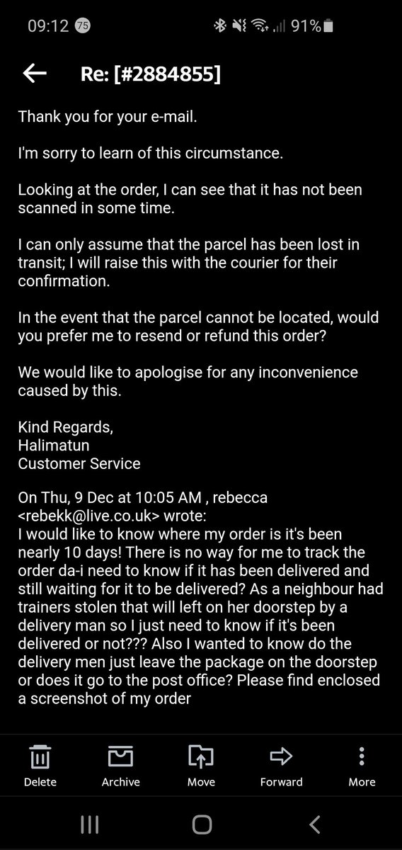 rebekk's tweet photo. @SportsDirectUK still order, refund or trainers that I ordered what have you to say for yourself sports direct disgraceful customer service https://t.co/JuJvxdqrlg