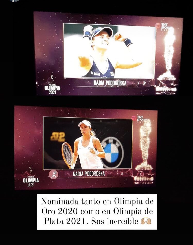 Queremos  felicitar a <a href="/nadiapodoroska/">Nadia Podoroska</a> por sus nominaciones a lo #PremiosOlimpia en Plata y Oro !!! Todo un orgullo la carrera que estás construyendo!!!! Y te deseamos lo mejor en lo que vendrá!!!!👏🏼👏🏼👏🏼👏🏼💜 siempre con vos!!!💪🏼