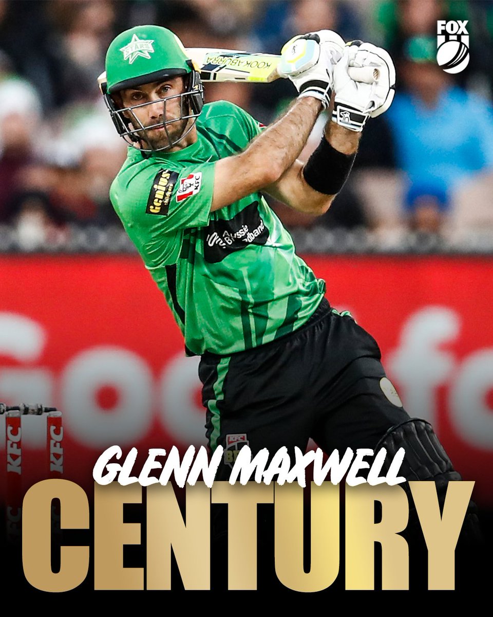 FoxCricket's tweet photo. Maxwell smashes epic maiden BBL century  🤯🔥

📝 BLOG https://t.co/gPKie5ULgM 
📲 MATCH CENTRE https://t.co/nozhK7JcA9 
📺 WATCH #BBL11 on Fox Cricket 501 or @kayosports https://t.co/gTeRojmJvw https://t.co/Vg4pof5KDw