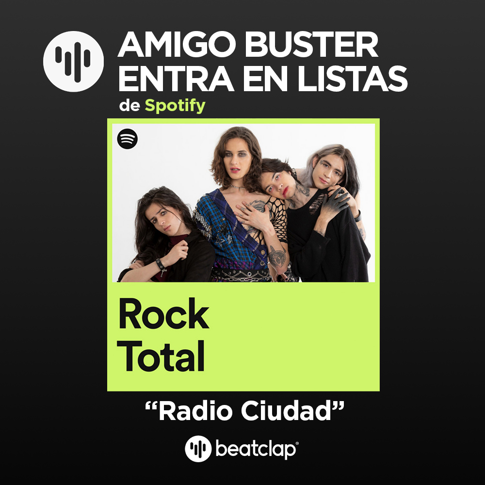 [AMIGO BUSTER]

Amigo Buster entra en listas, Playlist #RockTotal oficial de Spotify con su tema #RadioCiudad.

👉 open.spotify.com/playlist/37i9d…

Beatclap: distribuye tu música de una forma diferente.
+ info en beatclap.com

#Beatclap #AmigoBuster #Playlist #Spotify