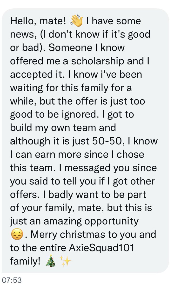 AxieSquad_101's tweet photo. HONESTY goes a LONG way! They could have quite easily multi accounted but I like to think that we attract good people with good hearts! We’ll continue to do good things for good people! ❤️❤️ @AxieInfinity https://t.co/rTIAbmMsNl