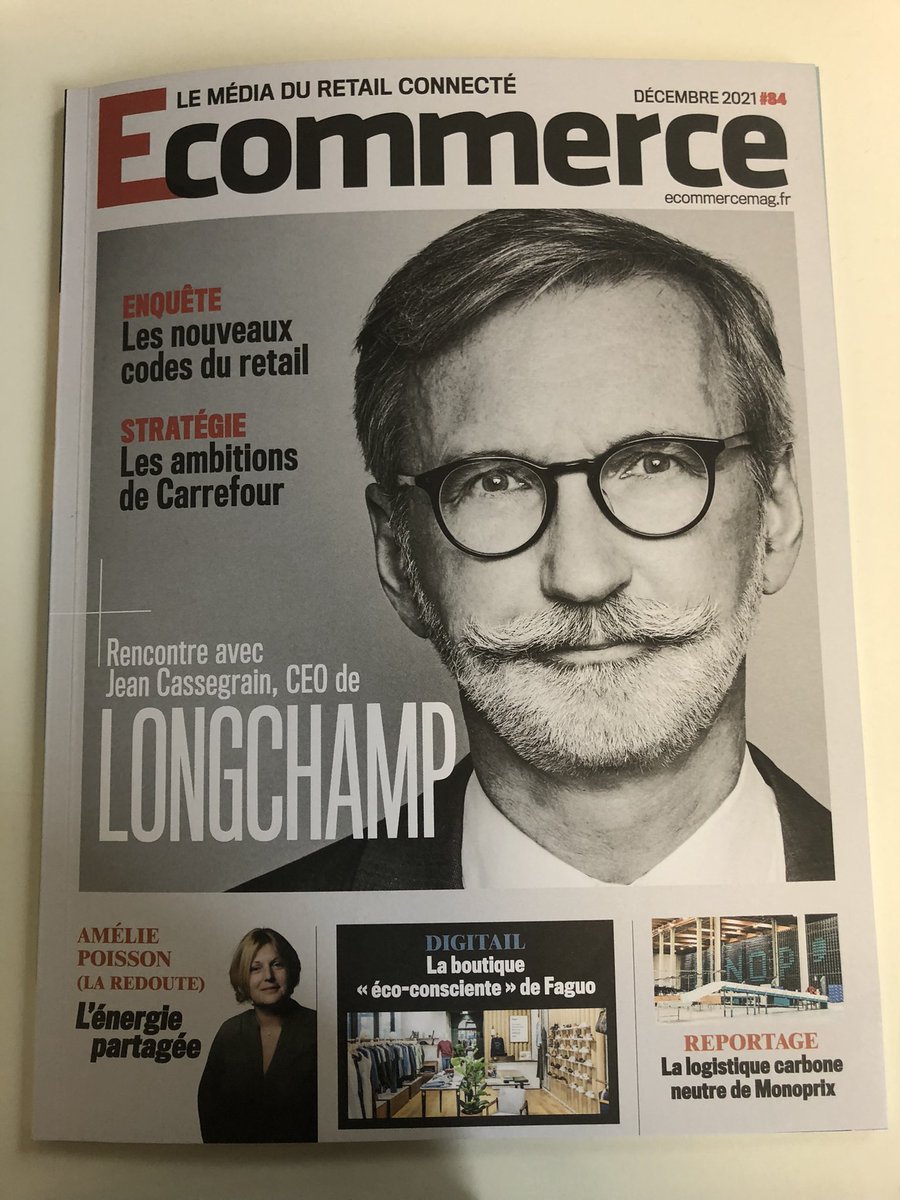 Ecommercemag_fr's tweet photo. Le dernier numéro d’@Ecommercemag_fr vient de paraître. Au programme : entretien avec Jean Cassegrain de @Longchamp_FR, notre dossier sur Les nouveaux codes du #retail, reportage dans la boutique éco-consciente @FAGUO_FR et le portrait d’Amélie Poisson de @LaRedouteFr #ecommerce https://t.co/Cbh5Bhz9oy