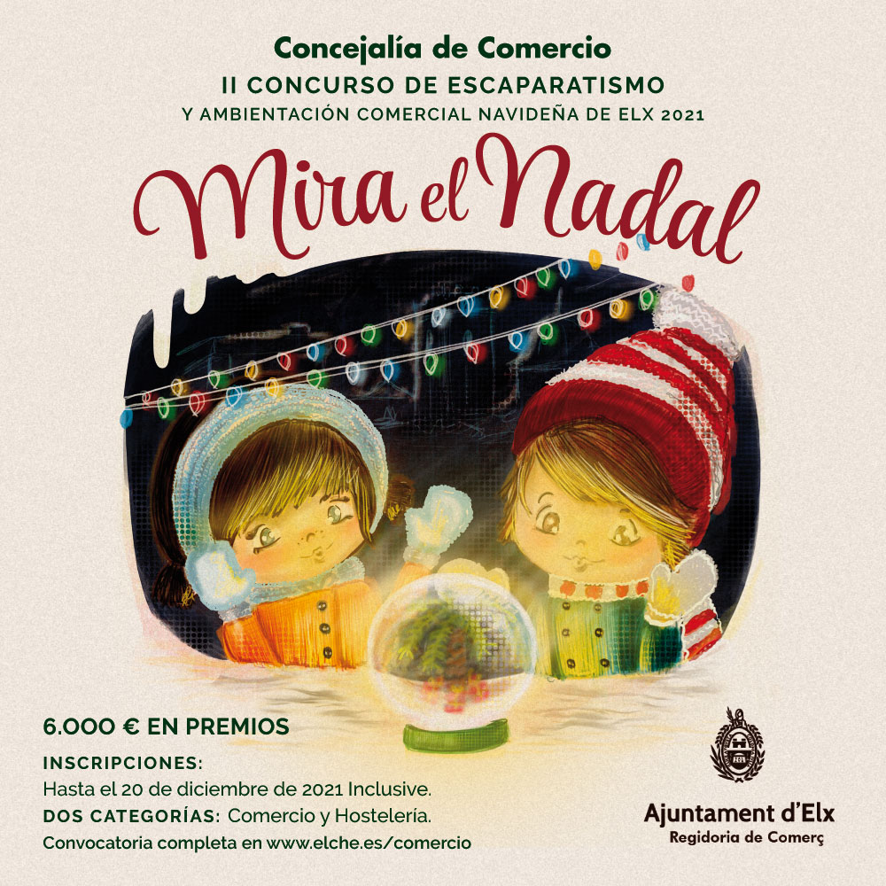 ComercioElx's tweet photo. 🎄 Concurso de escaparatismo y ambientación navideña "Mira el Nadal"
📝Inscripciones hasta el lunes 20 en Sede Electrónica @ajuntamentelx
📍 Dos categorías: Comercio y hostelería
💶 6.000€ en premios
https://t.co/6cg1SoMhVy
#elche #comercioelche #concursoescaparates https://t.co/5U6hrcD3Wy