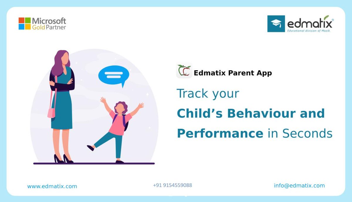 EDMATIX PARENT APP

A one-stop solution for parents with surfeit of features like:

•Comprehensive Communication Dashboard
•Access to Engagement Reports
•Data at Fingertips
•Scholastic Activities, Child Behaviour, Safety Tracking
•Quicker &amp; Secure Online Fee Payments