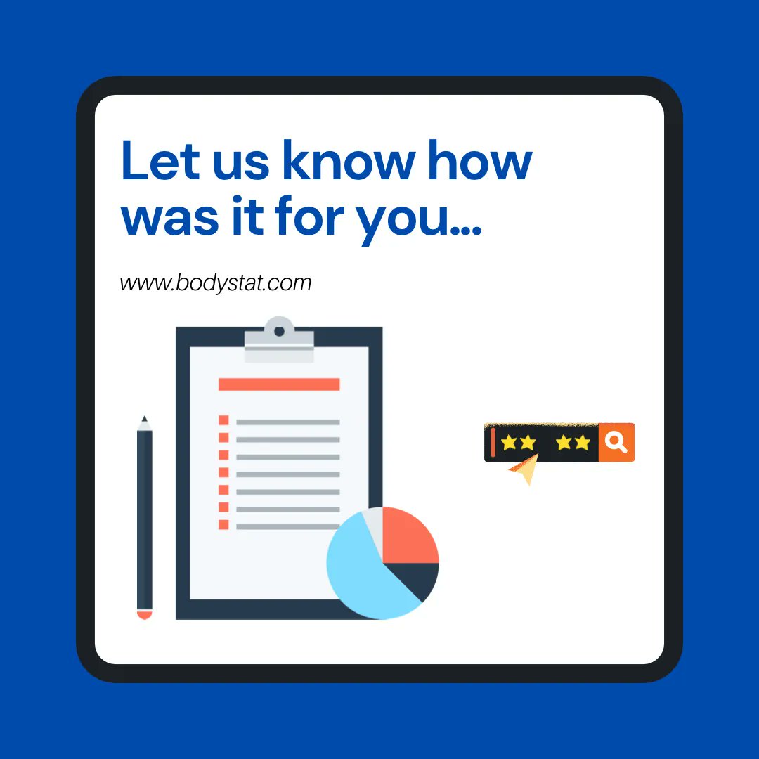 Bodystat_Ltd's tweet photo. As Bodystat says goodbye to 2021, we want to review where we are and how our year has been for you.📋This means asking you for feedback, our valuable customers, partners and distributors. 👥

Please click the link below to fill out our survey.👍

https://t.co/PCmahVSumh https://t.co/JNBYPuJ8gi