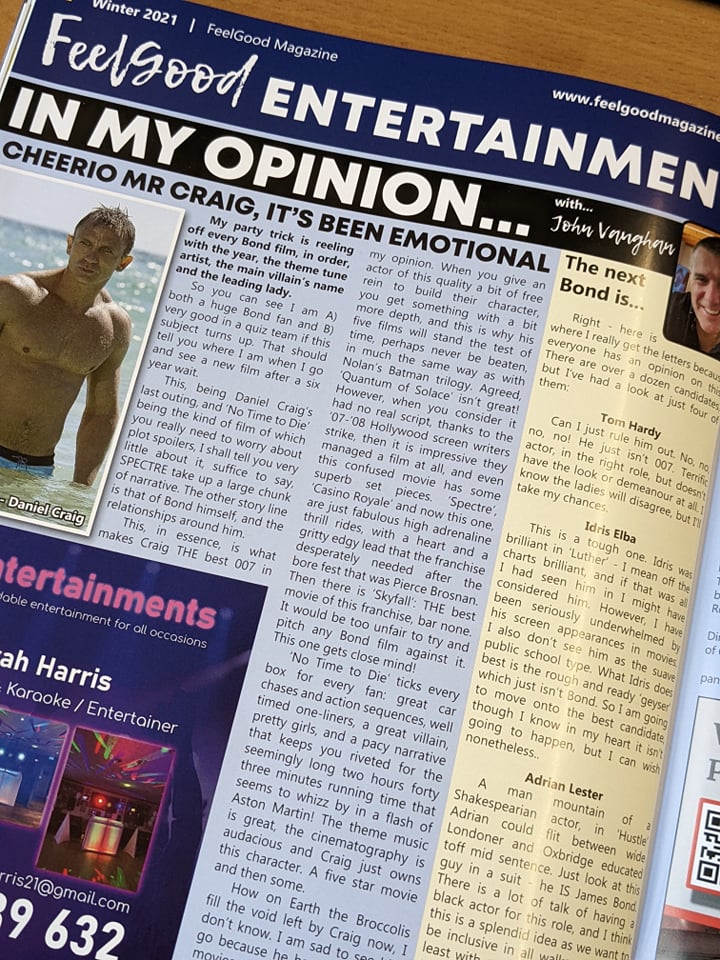 This month in FeelGood Magazine, John Vaughan takes a look at who he thinks should be the next James Bond!  Who do you think should be the next 007? #pembrokeshire #bond #007