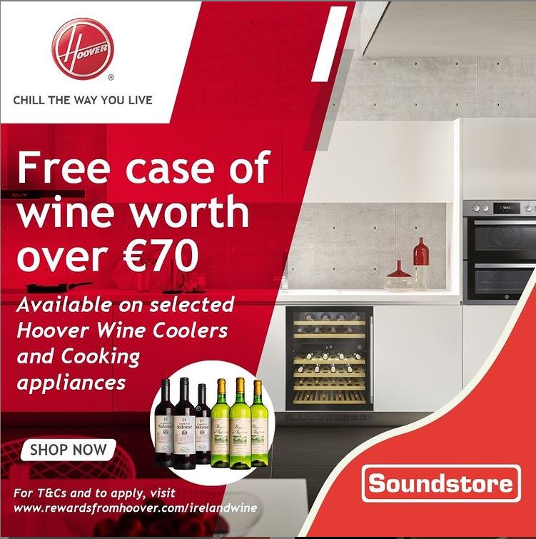 Soundstore1's tweet photo. 💥💥 FREE CASE OF WINE WORTH OVER €70 🍷 💥when you purchase a selected Hoover Wine Cooler or Hoover Cooking appliance NOW at Soundstore.
Offer by redemption only. https://t.co/8vXfYjr7ua
#HooverAppliances #WineCooler #WinesDirect https://t.co/He9SAa6flB https://t.co/NPl1OjQ4Re