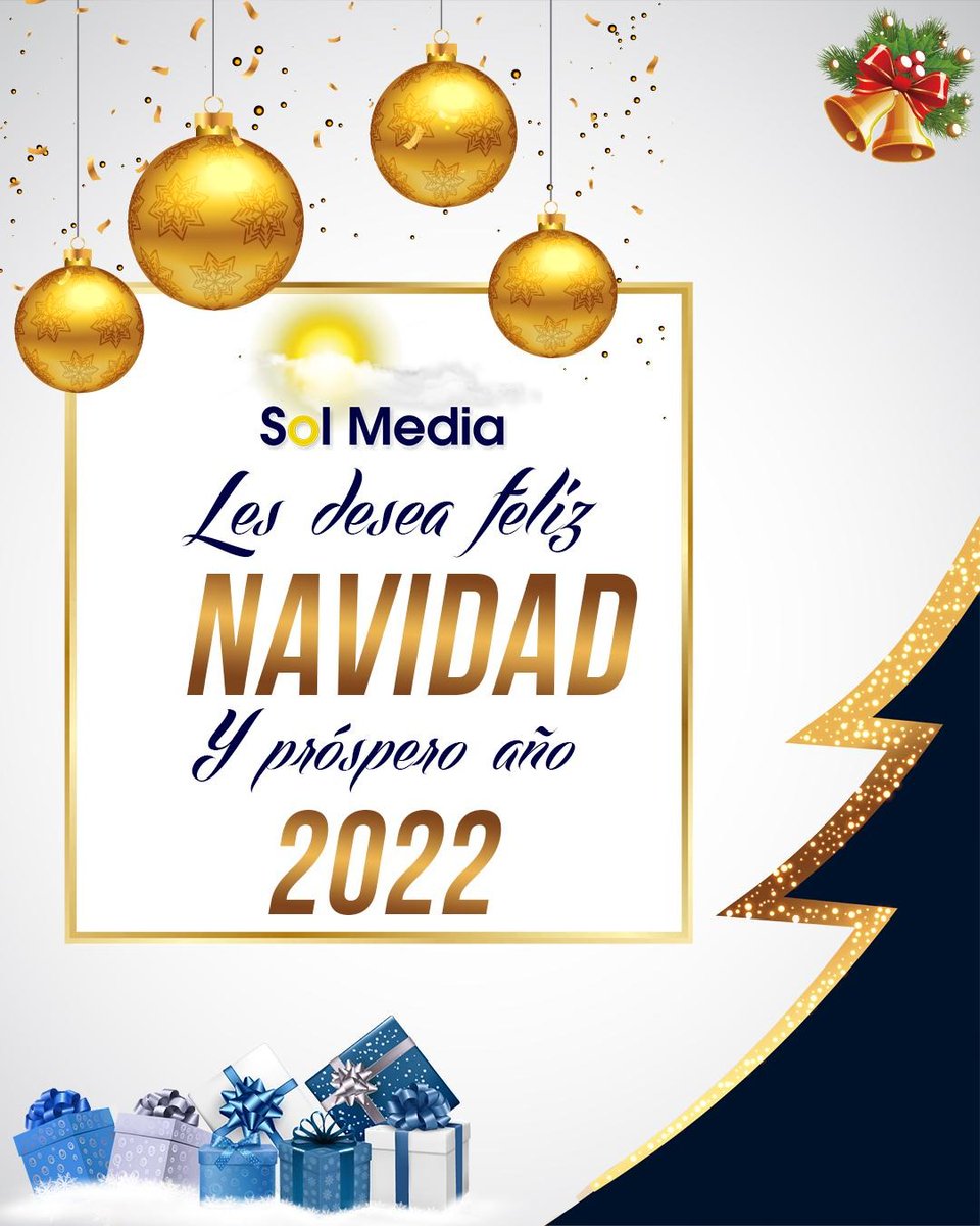 SOLMEDIAEG's tweet photo. Desde Sol Media, felicitamos a todos nuestros clientes y seguidores por las fiestas navideñas deseándoles un próspero año nuevo 2022 lleno éxitos 🎉🎄🎊
#solmedia #guineaecuatorial #batacity #malabo #tv #nacional #produccion #programas #publicidad #television #noticias #navidad https://t.co/3ogsQ8J9Xe