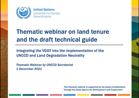 UNCCDcso's tweet photo. Watching now the recordings of the thematic webinar on #landtenure and the technical guide to integrate the @UN_CFS VGGT into the implementation of the @UNCCD

📺https://t.co/revjevygl6

Looking forward to the discussion at #UNCCDCOP15 next year in Abidjan. https://t.co/2WlGeoatSY