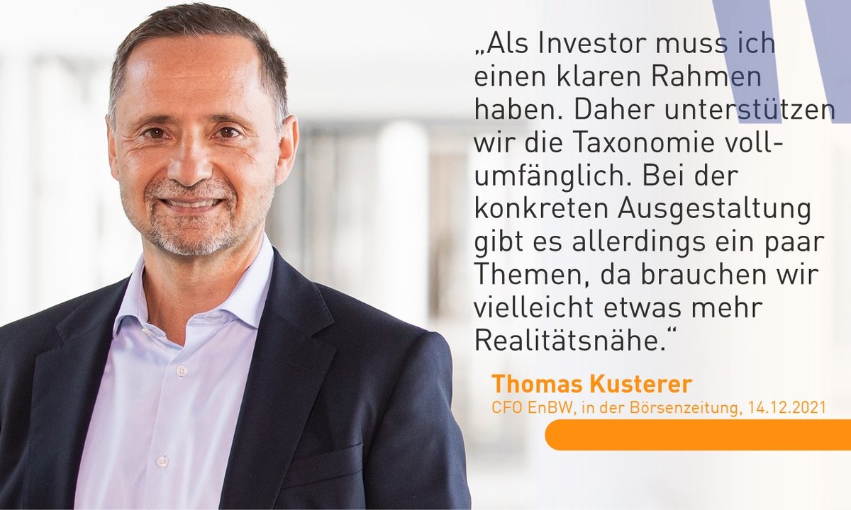 EnBW's tweet photo. Warum gehört #Gas als Brückentechnologie in die EU-#Taxonomie und welche Rolle spielt #Wasserstoff dabei? @EnBW-CFO Thomas Kusterer im ausführlichen Interview mit der @boersenzeitung https://t.co/MQvss7s1Rj #PostEEG #ESG #Nachhaltigkeit https://t.co/xhwcZsPtQy