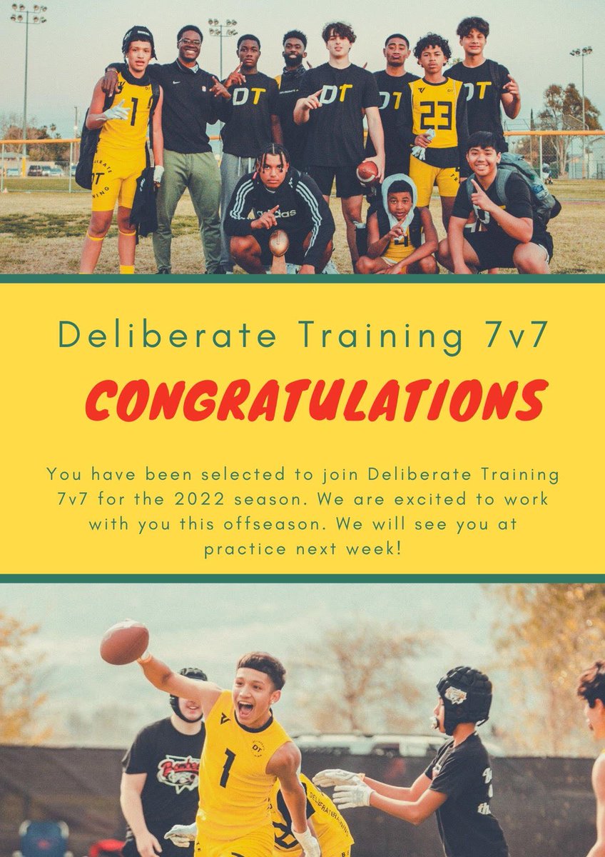 WilsonPim23's tweet photo. Super excited to have been invited to play for @TrainDeliberat 7v7s‼️ Looking forward to taking my game to that next level this off-season with the best of the best @CoachAmoako @bcpfootball https://t.co/rLp8z5qmPQ