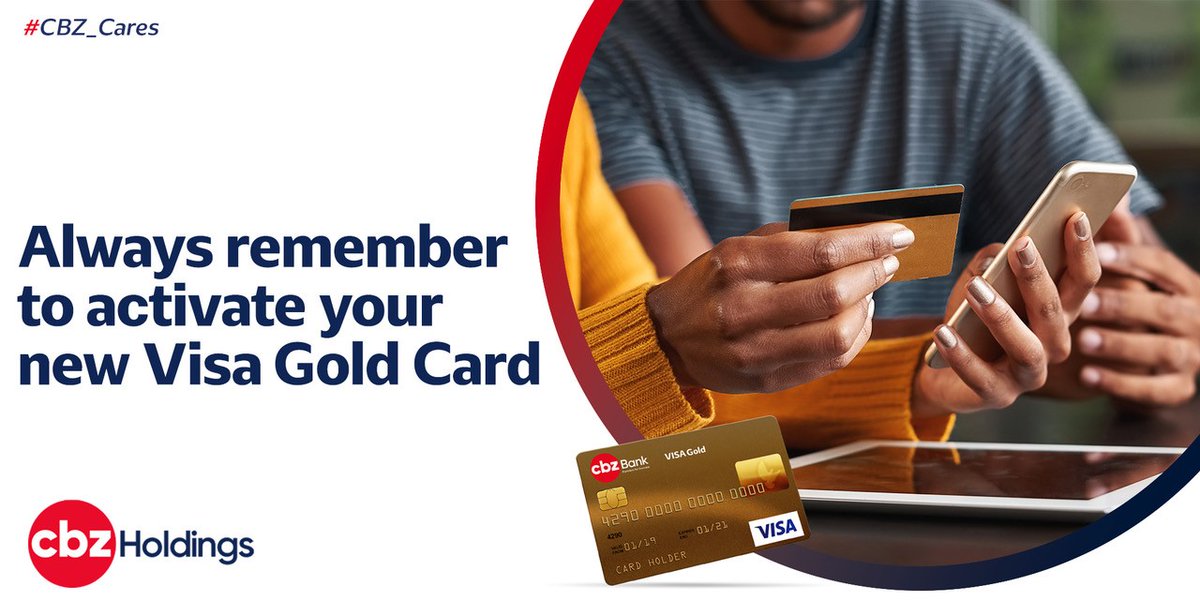 CBZHoldings's tweet photo. #CBZTips
When you get your Visa Gold Card, don’t forget to activate it immediately by checking your balance on any of our ATMs.
#CBZCares
#PartnersForSuccess https://t.co/6G4WliBvDs
