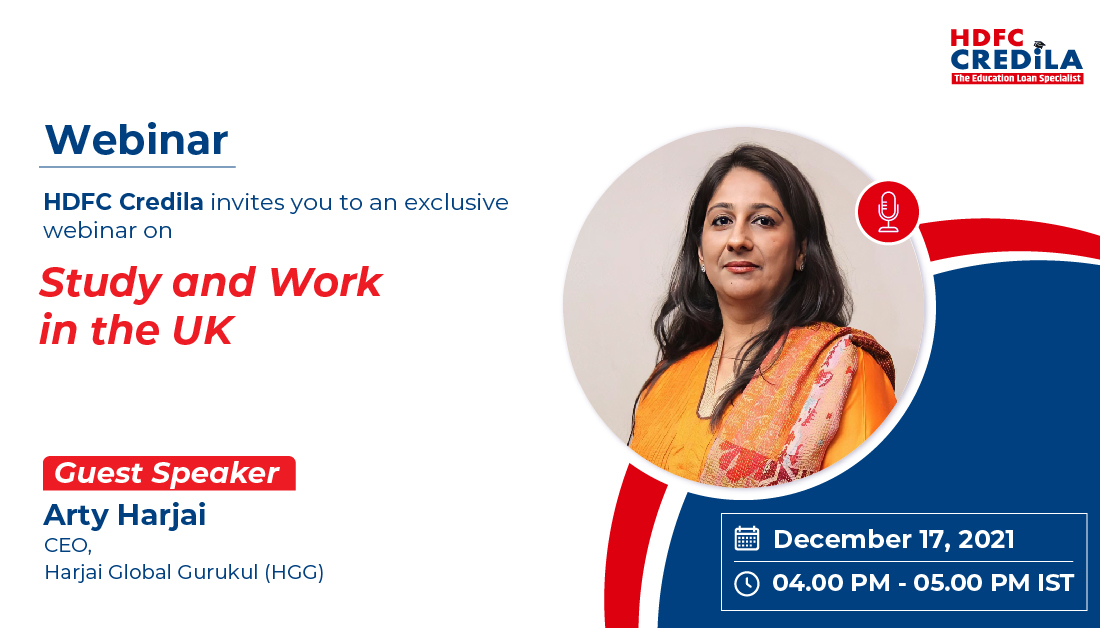 CredilaFinserv's tweet photo. Our guest speaker, Arty Harjai will offer expert advice to aspiring students planning their #overseaseducation in the UK. If you’re one of them, you can’t afford to miss this one! Register now at https://t.co/Y5uVUkYjui
#HDFCCredila #Webinar #StudyinUK #MSinUK #EducationinUK https://t.co/J29av3o0tn