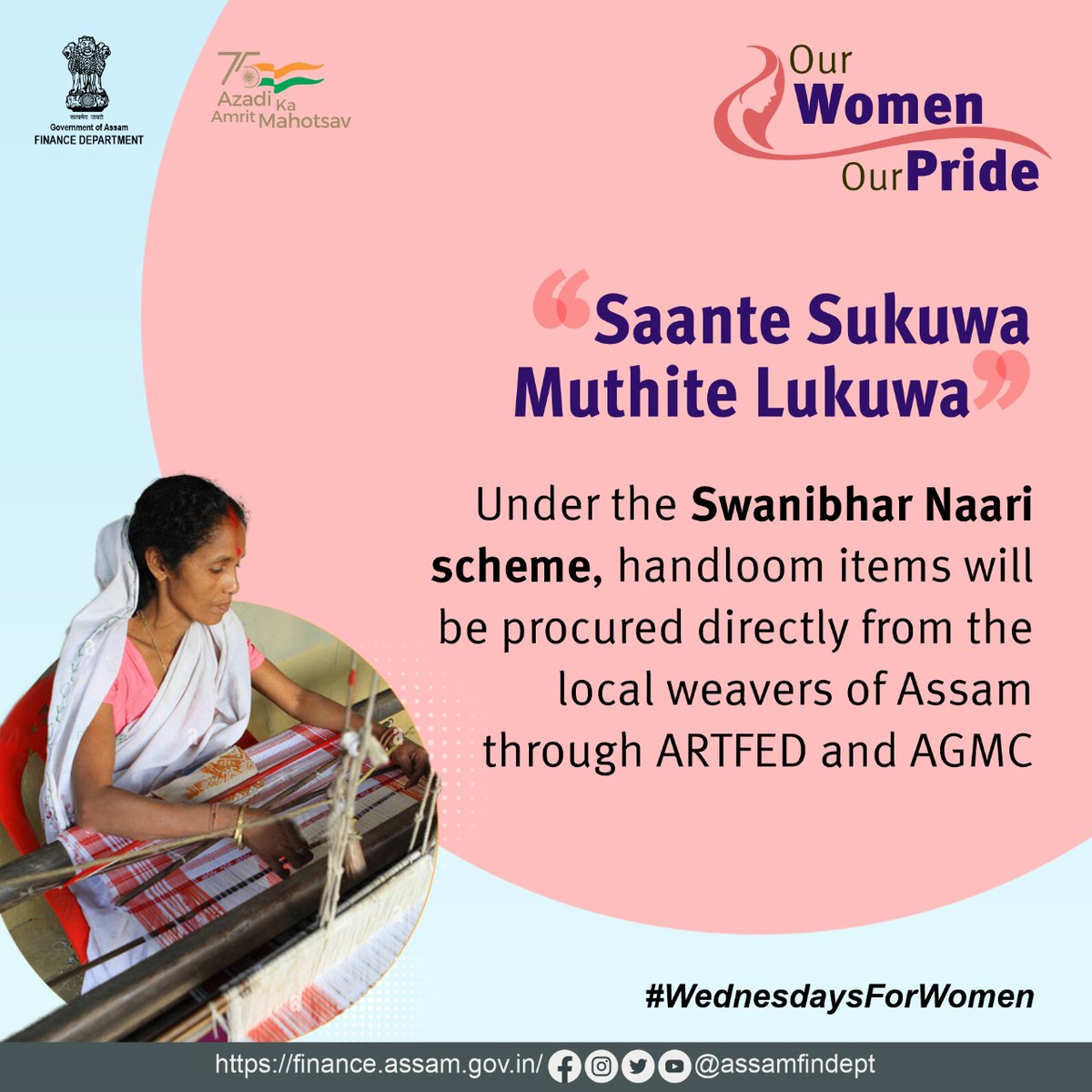 AssamFinDept's tweet photo. ARTFED and AGMC will now procure handloom items from local weavers directly.
#WednesdayForWomen #AssamWomen #Women https://t.co/i45yIDOBfu