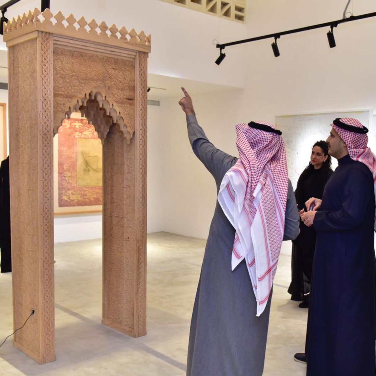 Lakum Artspace (@lakumartspace) on Twitter photo Interweaving the themes of surveillance and architecture, <a href="/ahmedmater/">Ahmed Mater احمدماطر</a>'s new work “Boundary (Mihrab)”, a large-scale installation of a wooden gate intricately carved with Islamic patterns, emulates a security gate. 'Prognosis 1979-2019' will be showing at Lakum until February 8. Interweaving the themes of surveillance and architecture, <a href="/ahmedmater/">Ahmed Mater احمدماطر</a>'s new work “Boundary (Mihrab)”, a large-scale installation of a wooden gate intricately carved with Islamic patterns, emulates a security gate. 'Prognosis 1979-2019' will be showing at Lakum until February 8.