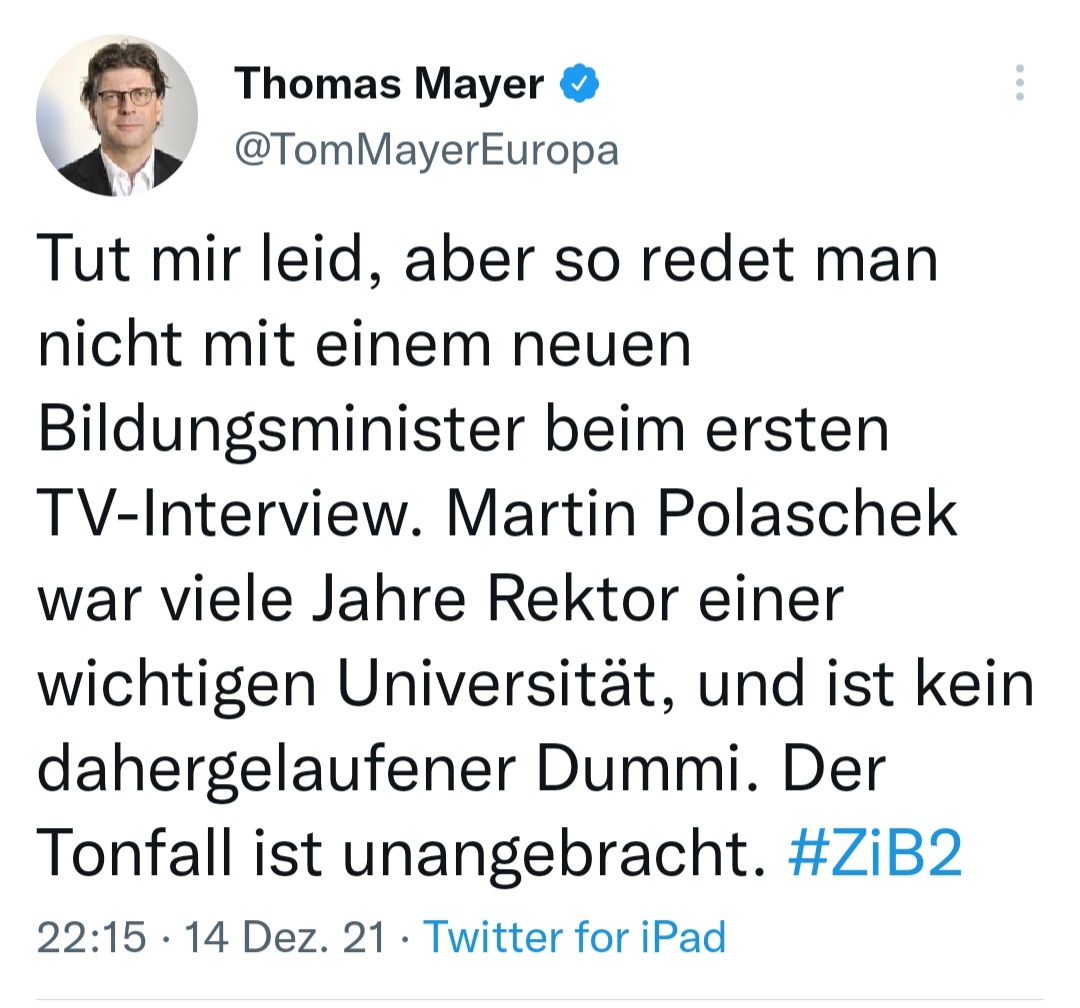 SusanneSCHAFFE2's tweet photo. Es bräuchte mE ein neues Interviewformat mit
sachlichen und nicht von persönlichen Befindlichkeiten getriebenen Moderatoren, ev. mit Cointerviewer aus dem jeweiligen Fachbereich.

@ORF https://t.co/1YNoAmYyH2