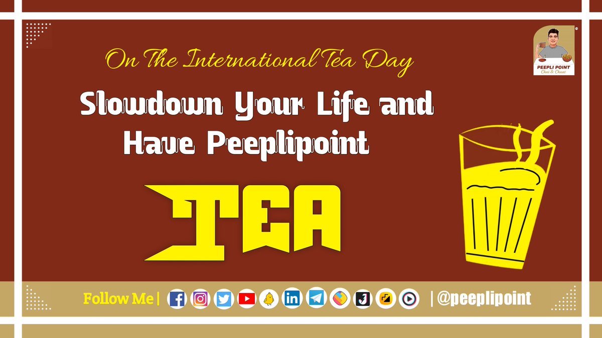 peeplipoint's tweet photo. #internationteaday
on International Tea 🍵☕ Day
Slowdown Your Life and Have @peeplipoint Tea..
🍵🍵☕☕
#chai #tea
#peeplipoint
#peeplipointchai
#peeplipointchaat https://t.co/1WBszChra0