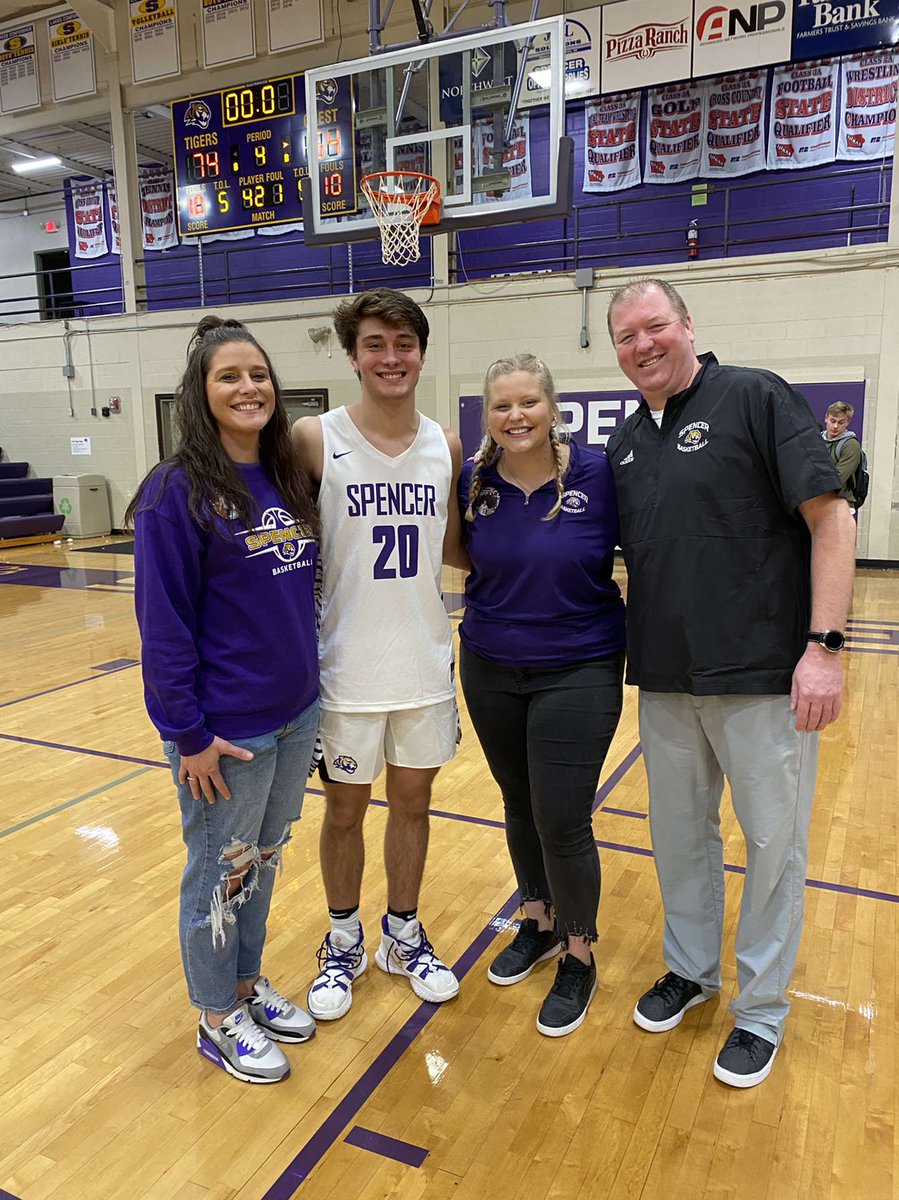 Big night for Karter tonight becoming the All-time leading scorer in Spencer school history! Proud of all the work he has put in to reach this milestone!
