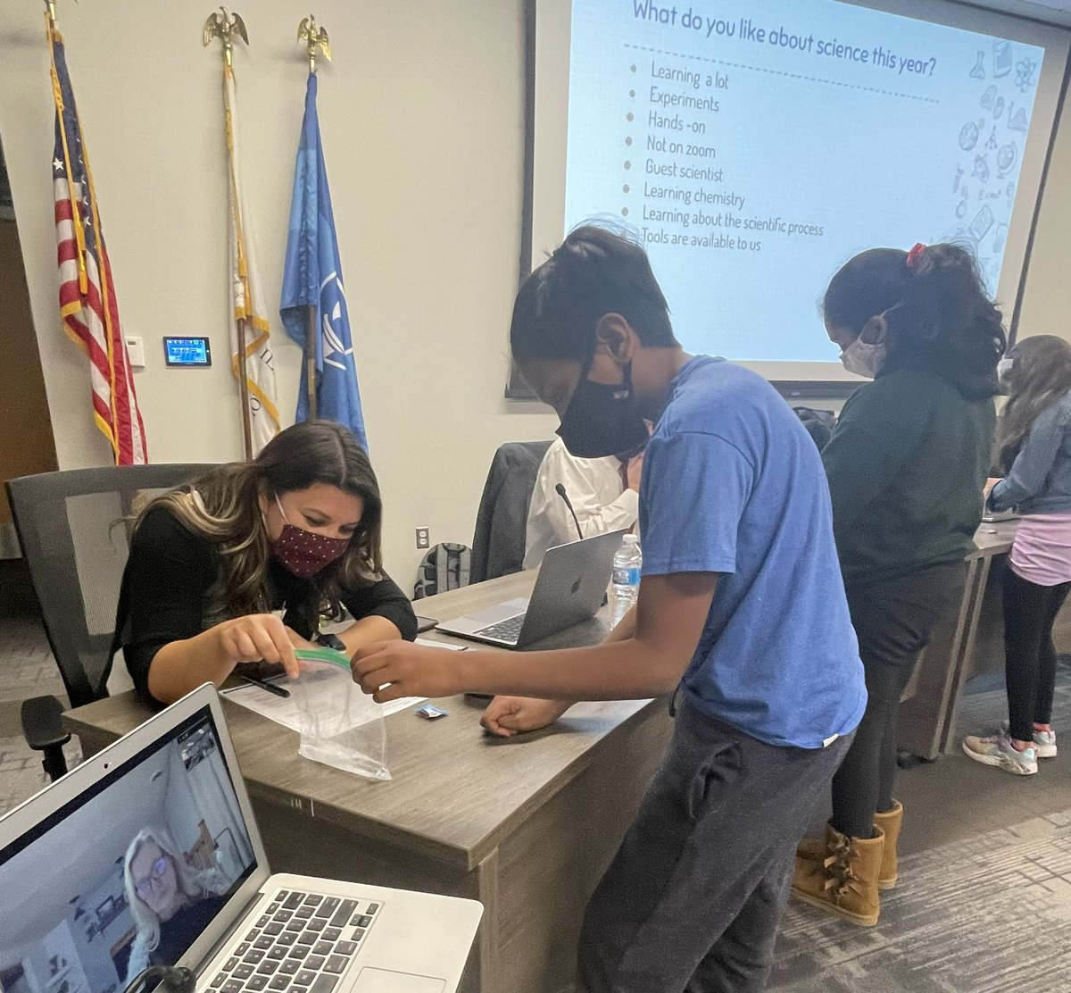 MrsSorengsClass's tweet photo. So proud of the 5th graders this week. They did an awesome job presenting to the school board. Not only did they share all about Stemscopes, they also completed an experiment. @D59Ridge @TerriBresnahan #togetherwecan #D59learns https://t.co/kVPjgvqrt5