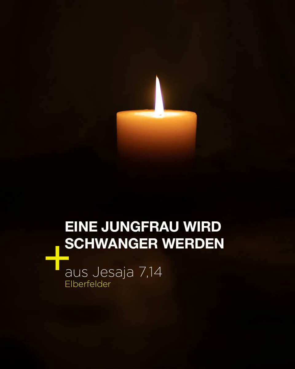 BibelTV's tweet photo. Darum wird der Herr selbst euch ein Zeichen geben: Siehe, die Jungfrau wird schwanger werden und einen Sohn gebären und wird seinen Namen Immanuel nennen.
Jes 7,14 (ELB)

#bibeltv #gottstattschrott #praytv #bibelstelle #bibelvers #divine #weihnachten #weihnachtenneuerleben https://t.co/L6N1lMEyNs