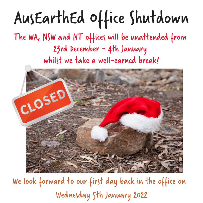 EarthScienceWA's tweet image. The AusEarthEd team are taking a break over Christmas &amp;amp; New Year to recover from a busy 2021! Thank you for your support this year &amp;amp; we wish you a safe and happy festive season. 
Just a reminder to follow us over on our Australia-wide account @earth_aus