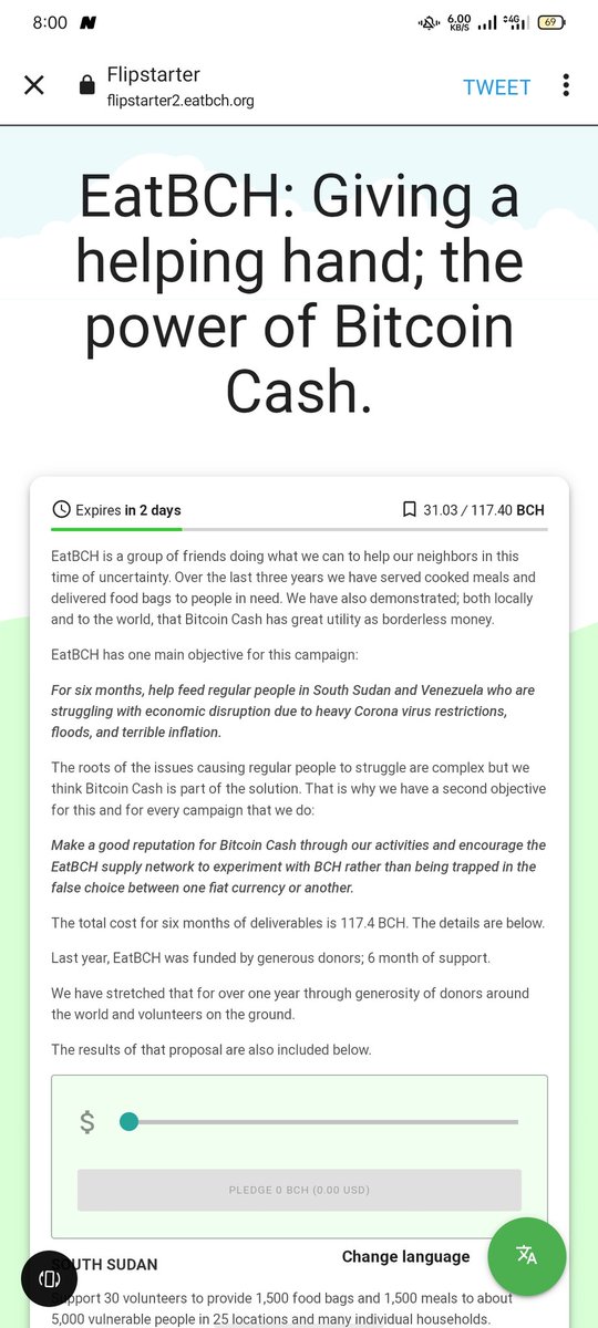 Two days left and we haven't made it to 50% make a lot of people think this is not going to work but deep inside us in #SouthSudan we know we will make it, someone is coming with a ladder, there is no disappointment with #BCH community because we stand for each other. #love