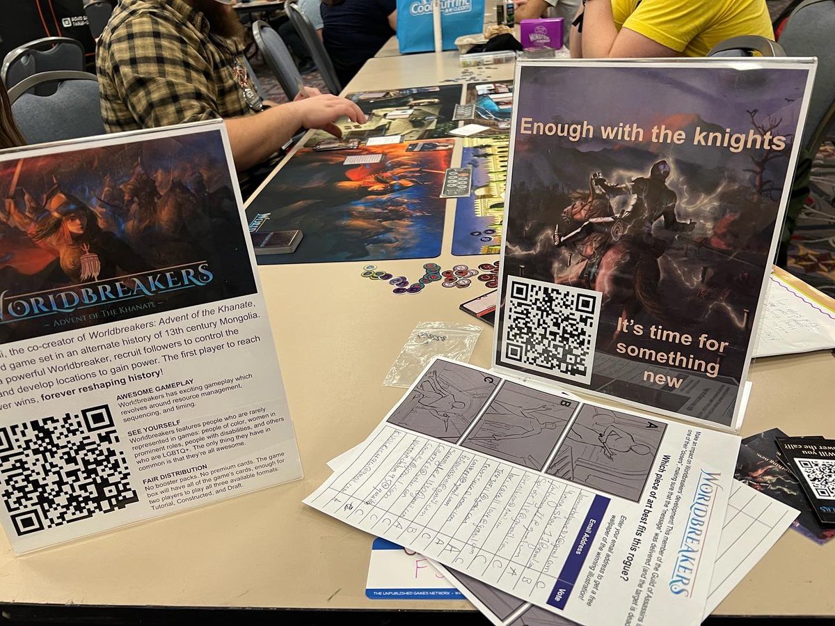 evaction's tweet photo. Got to test out a few developing titles inside the Unpub room at @pax Unplugged 2021. #pax #paxunplugged #paxunplugged2021 #worldbreakers #alynthia #indiedev #indiboardgames #unpublished #unpublishedgamesnetwork #protoalley https://t.co/jp6ejFBW6J