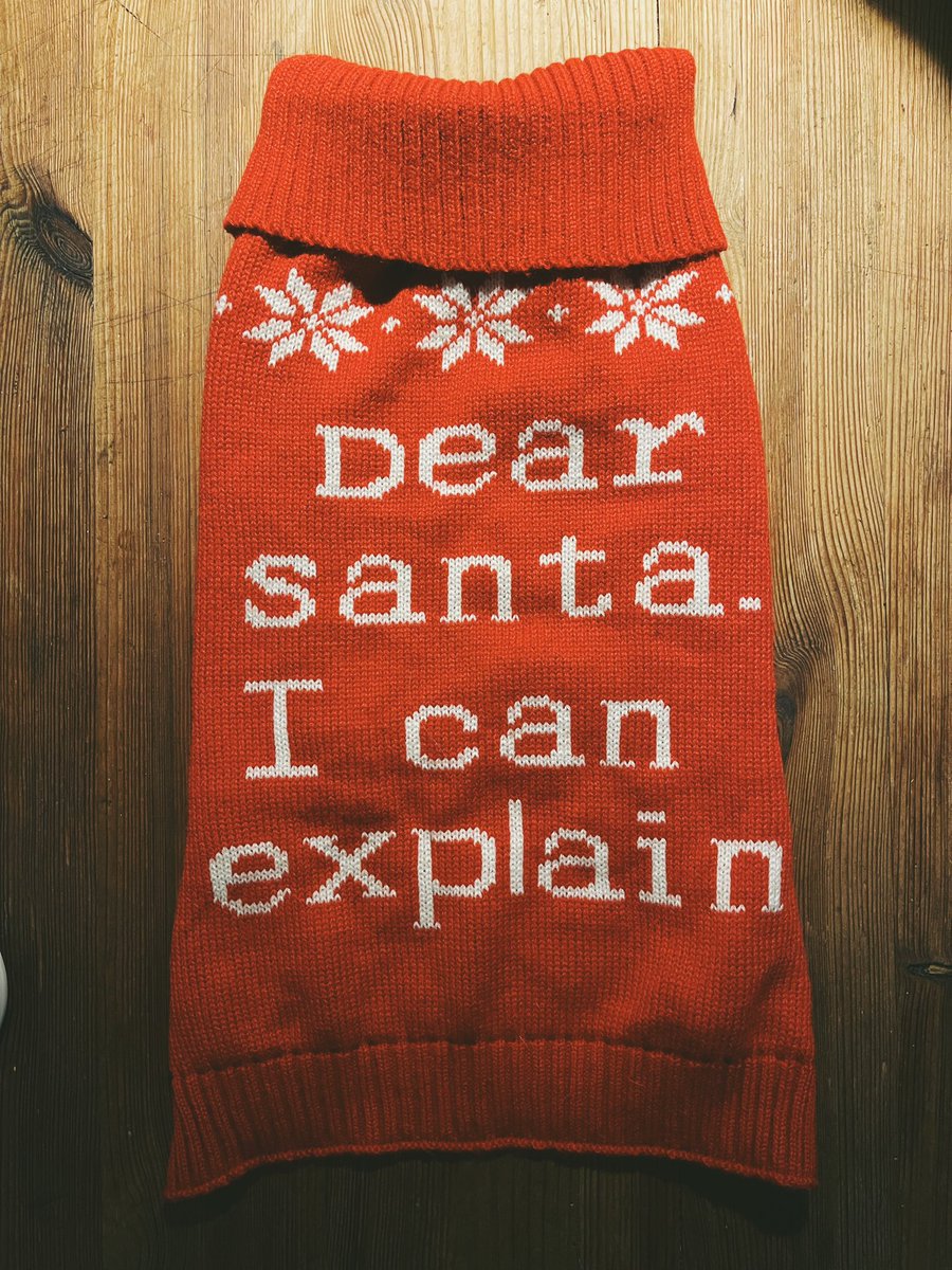stokfredrik's tweet photo. “Dear Santa. I can explain” 

Got semlan a Xmas sweater 😂

#mischiefsquad https://t.co/zmms5GaCE8