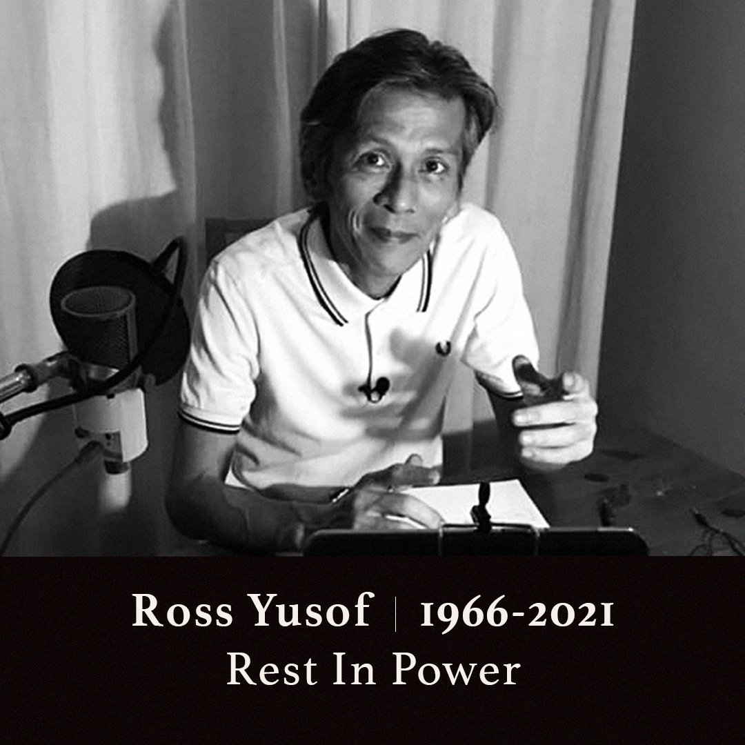 BFMradio's tweet photo. It is with immeasurable sadness that we say goodbye to our dear friend and colleague. We will miss his voice. We will miss his wit. But most of all, we will miss his warmth and abiding friendship. Rest in peace, Ross Yusof. Our Mondays and Fridays will never ever be the same. https://t.co/mDahMEcUZD