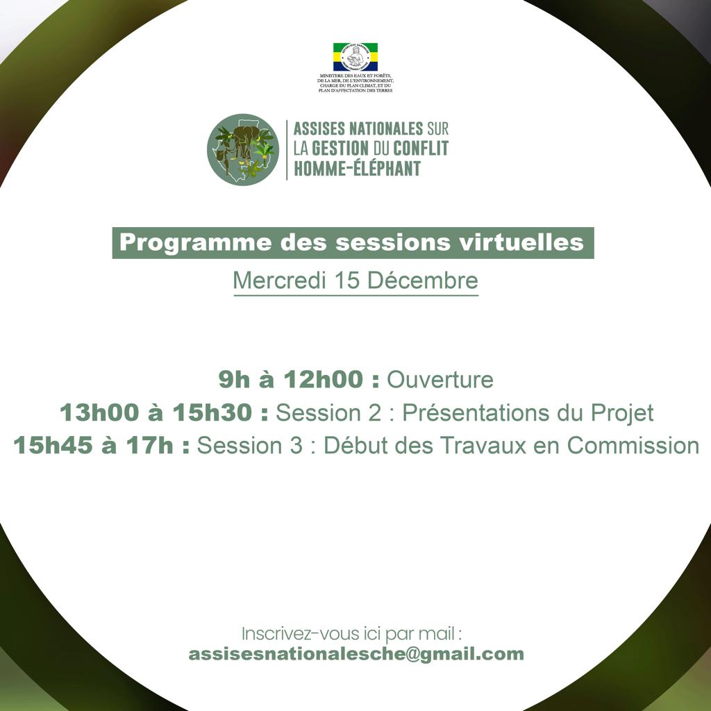 ForetmerGOUVGA's tweet photo. Programme virtuel des ASSISES NATIONALES SUR LES CONFLITS HOMME-ELEPHANT vos liens ci-dessous ⤵️ 
Ouverture
https://t.co/eRUSmWj1e5...
Session 2 Présentations du Projet
https://t.co/ABoL79TVaC...
Session 3 : Début des Travaux en Commission
https://t.co/3FFKCoUkjD... https://t.co/jYkoM8liRM