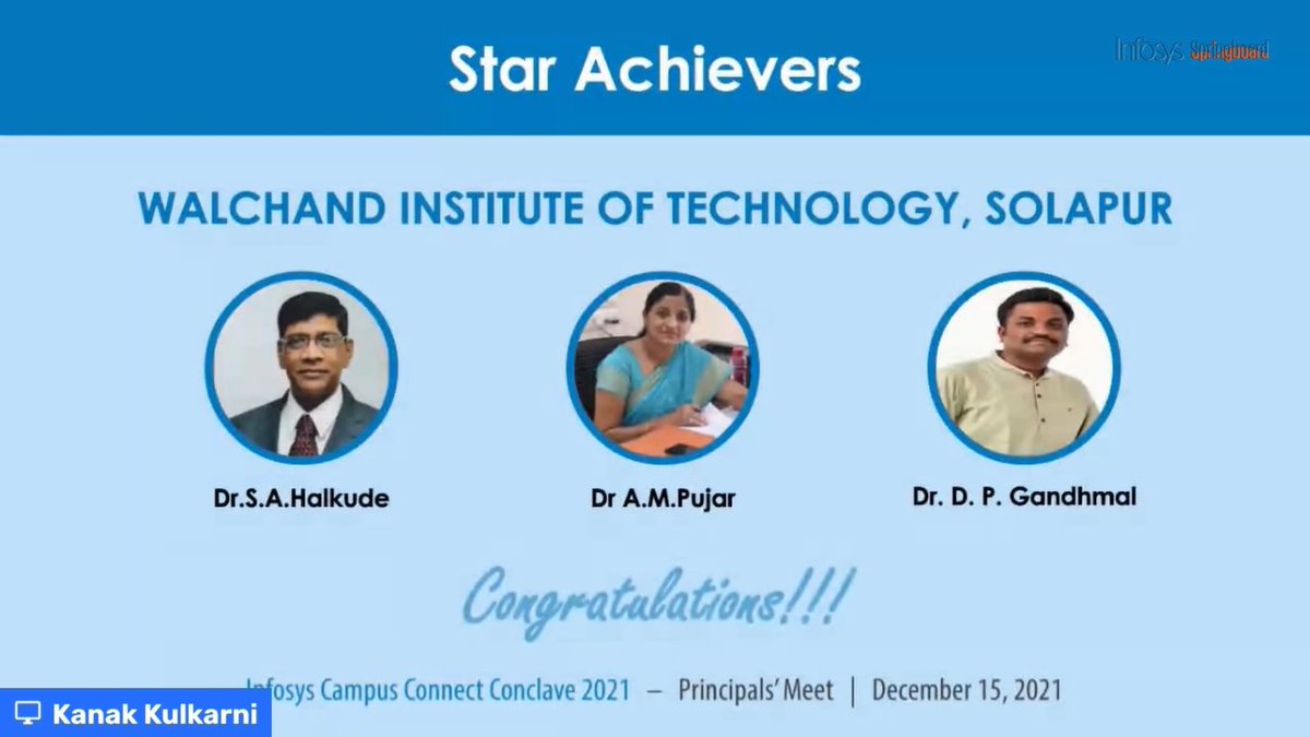adin_tyson's tweet photo. Congratulations Walchand Institute of Technology, Solapur for winning #Star_Achievers award for your efforts and support.#WITech
@Infosys @t_aarohi @padma8376
#InfosysSpringboard #InfosysCCConclave https://t.co/Dsbqx57QHt