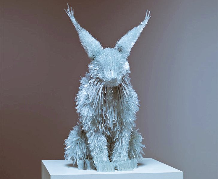 womensart1's tweet photo. Warsaw born sculptor Marta Klonowska uses carefully broken shards of coloured glass to assemble translucent animal sculptures #WomensArt https://t.co/SbnXUcPbj6