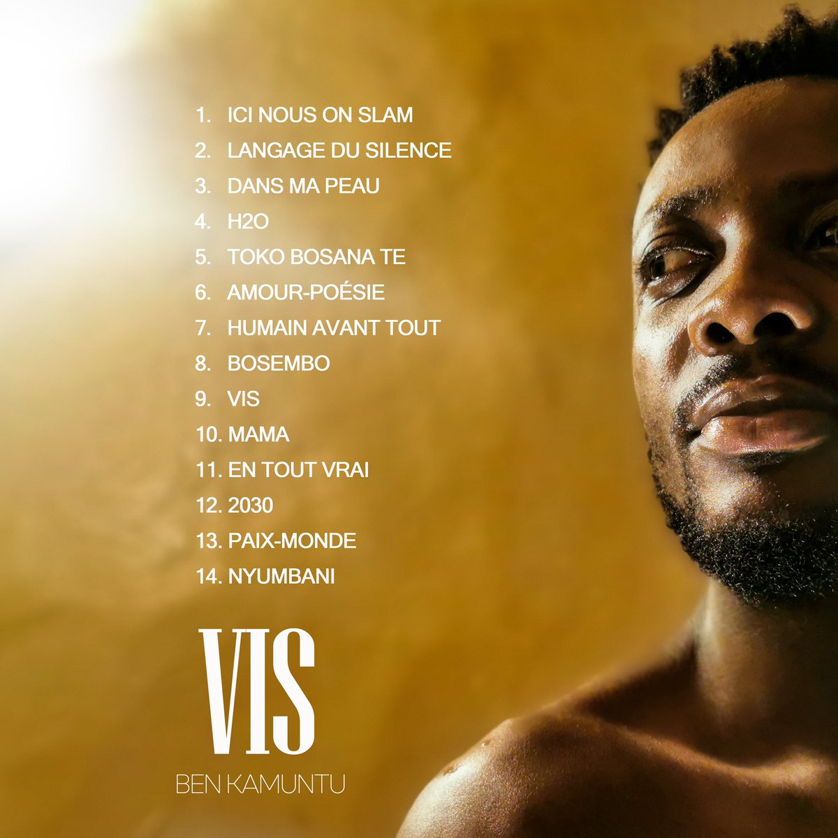 ben_kamuntu's tweet photo. « Vis »
Le track list ✨✨✨

#NouvelAlbum #slam #poèsie #Drc 
#19Dec2021 https://t.co/Zwswd3OLiw