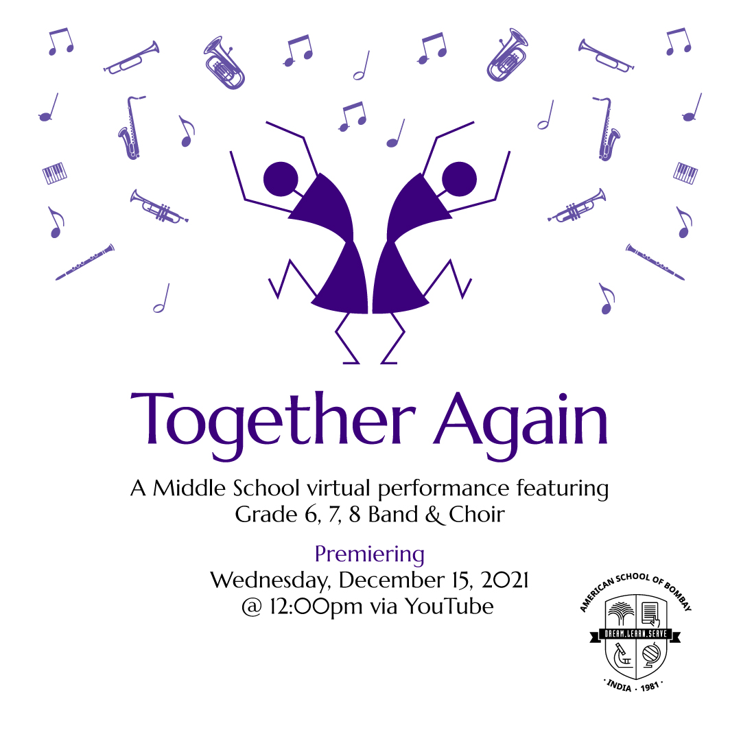 Don't miss 'Together Again', our #MiddleSchoolAtASB concert. Featuring #Grade6AtASB, #Grade7AtASB, and #Grade8AtASB Band & Choir. Premieres TODAY at 12pm, and available to stream thereafter.

youtube.com/watch?v=LOV-Ek…

#ASBIndia #MusicAtASB