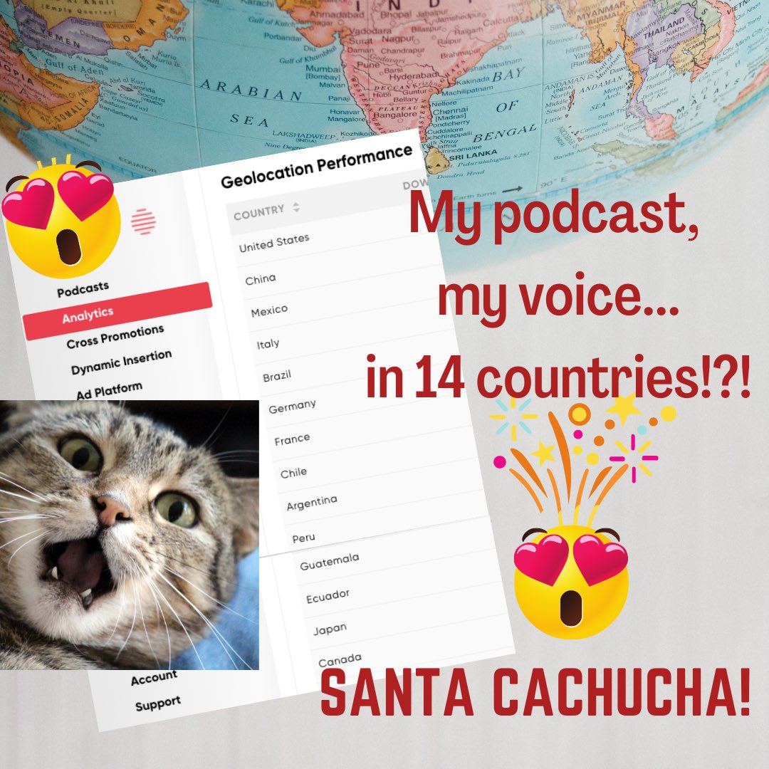 conectandofams's tweet photo. Nunca me imaginé que mi voz pudiera llegar a diferentes lugares del 🌍en 14 países 😱🥰. Mil felicidades a todos mis invitados especiales porque es por ustedes que #ConectandoFamilias con Angélica Benítez sigue creciendo…MIL GRACIAS! #familiasyeducacion https://t.co/4PIsAfguYo