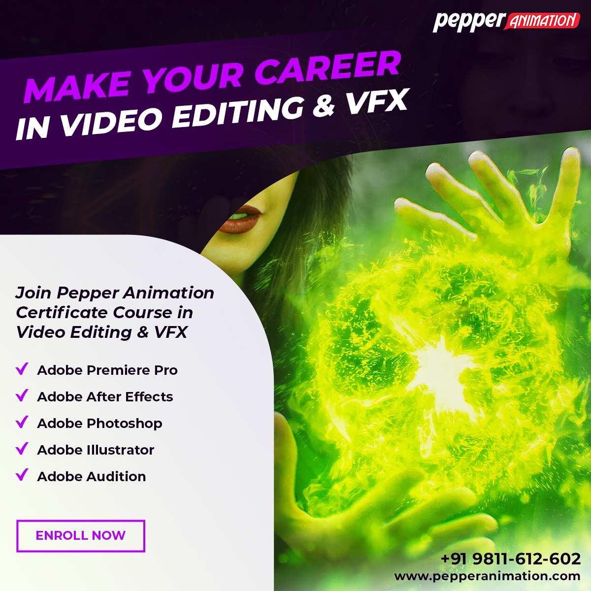 PepperAnimation's tweet photo. Make your Career in Video Editing and VFX 
Learn Professional Video Editing from Pepper Animation in 3 months.

✔ Fresh Batch Starting 
✔ Book a Free Demo Class Now!

#videoediting #videoeditingcourse #videoeditor #pepperanimation  #freshbatch #premierepro #aftereffects https://t.co/hrFjMGzLuL
