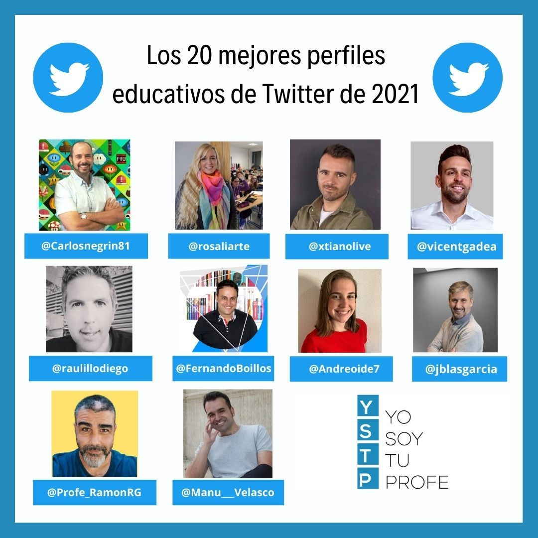 vicentgadea's tweet photo. Gracias @yosoytuprofe_ por la mención en "Los 20 mejores perfiles educativos de Twitter de 2021".

Aunque, evidentemente, hay muchos más compañeros del #claustrovirtual, es un honor aparecer al lado de tan grandes personas y profesionales 😊😊

https://t.co/SjUld7ryPg https://t.co/pHFjevgWqH