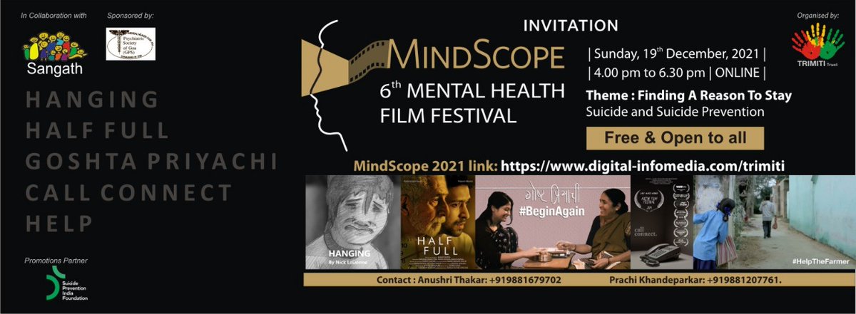SangathIndia's tweet photo. We invite you to 6th edition of 'MindScope:A mental health film festival' organised by Trimiti Trust in collaboration with @SangathIndia 
Register here 
https://t.co/m0s2jb443T

#mentalhealth #filmfestival #indiefilm #films #mentalhealthawareness #MentalHealthMatters #FilmTwitter https://t.co/6L02VLtKqe