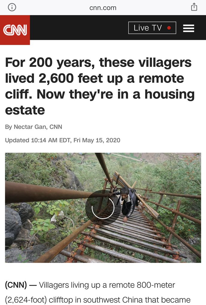 SteelAdolf's tweet photo. China’s anti-poverty measures have changed people’s lives in a cliff village and were praised one year ago by CNN and BBC. #antipoverty #China #cliffvillage https://t.co/K1Yy8KNzWy