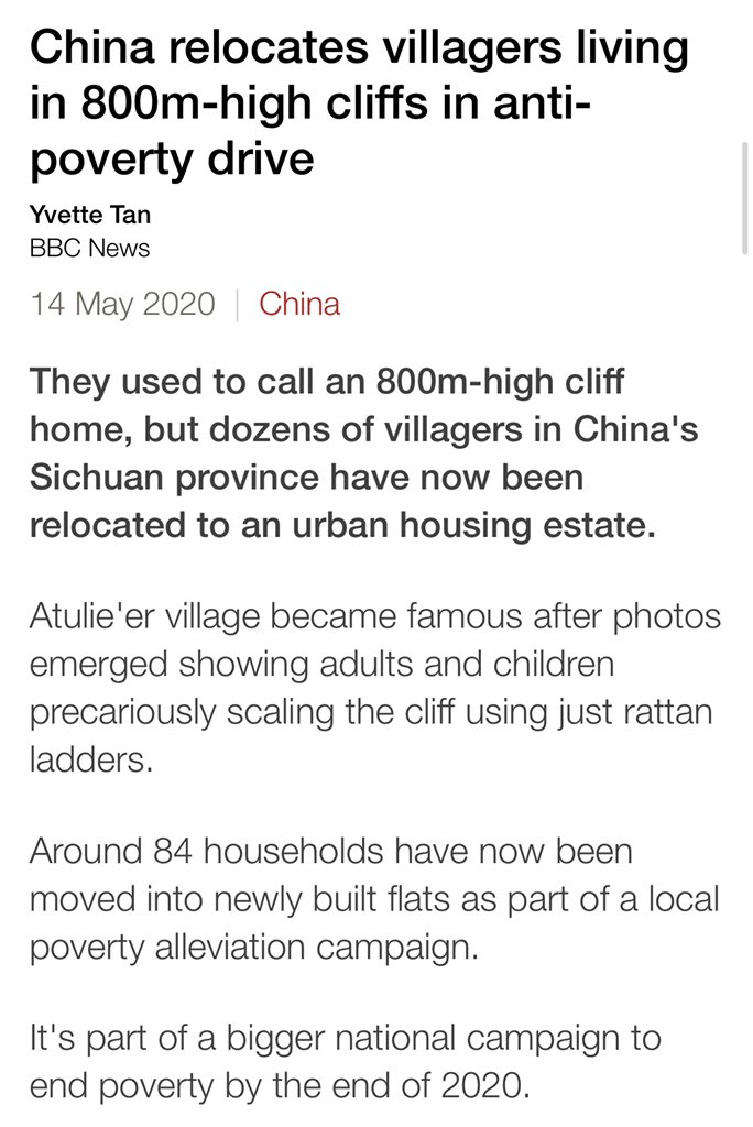 SteelAdolf's tweet photo. China’s anti-poverty measures have changed people’s lives in a cliff village and were praised one year ago by CNN and BBC. #antipoverty #China #cliffvillage https://t.co/K1Yy8KNzWy